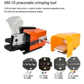 Pneumático ferramenta de crimpagem AM-10 terminal elétrico fria máquina de friso, multi-função de cravação máquina