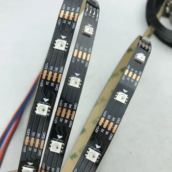 PRETO PCB 30leds/m SK6813HV-09-6P DC12V endereçável da cor cheia do RGB 5050 LED strip, 5m/reel;não-impermeável;IP33