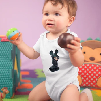 Quatro Estações Disney Branca De Bebê Onesie Impressão De Mickey Mouse Harajuku Gráfico De Estilo Requintado Unisex Menina Menino De Romper Venda Quente 0-24