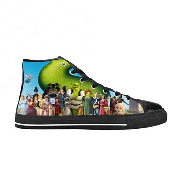 Shreks Anime Cartoon de banda desenhada Manga Monstro Moda Casual Pano de Sapatos de Alta Topo Confortável Respirável Impressão 3D Homens Mulheres Tênis