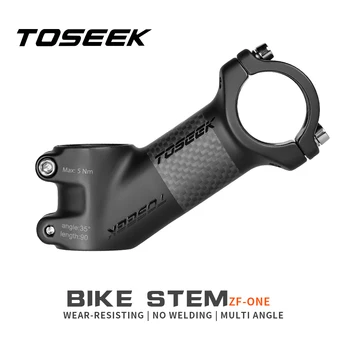 TOSEEK ZF-UM Carbono Haste 25/35Degree Mountain Bike-Tronco 31,8 mm Guidão Hastes 60/70/80/90/100mm Preto e Vermelho de Peças de Bicicleta