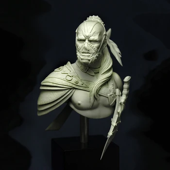 Unassambled 1/10 homem de oficial de fantasia guerreiro busto em Resina figura em miniatura modelo de kits sem pintura