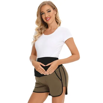 Verão Novas Mulheres Grávidas, as Calças de Cintura Alta Casual Outwear Shorts de Algodão de Moda Solta Maternidade das Mulheres Shorts