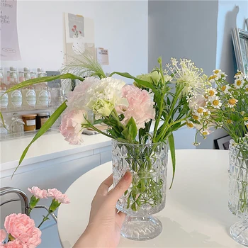 Vidro Vaso De Flores Para A Decoração Da Casa De Vidro Vaso De Flores Terrário Recipientes De Vidro Mesa De Ornamentos Pequeno Vaso Nórdicos