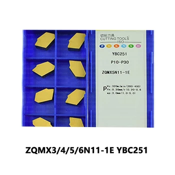 YBC251 ZQMX3N11-1E ZQMX4N-1E ZQMX5N11-1E ZQMX6N-1E Único Fim de Fenda de Corte de Pastilhas de metal duro ZQMX 3N 4N 5N 6N CNC de Processamento de Aço